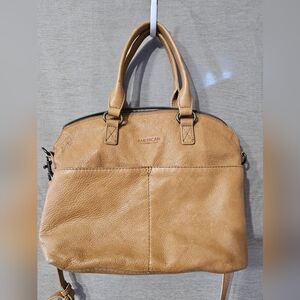 American Leather Shoulder Satchel Bag Purse Tan Cognac Brown